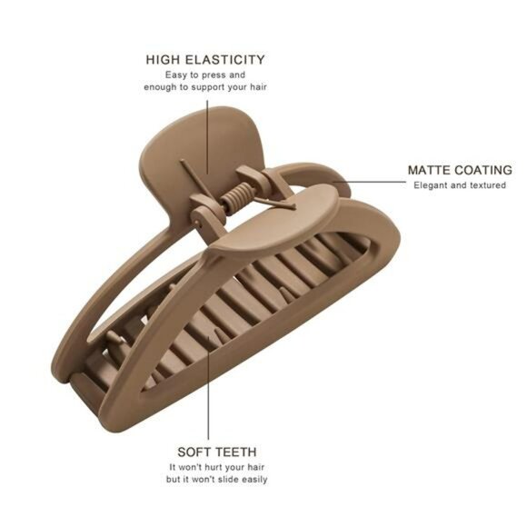 Neutral Hair Claw Clips for Thick Hair Women 8 Pack Non Slip Variety Set - Picture 6 of 7